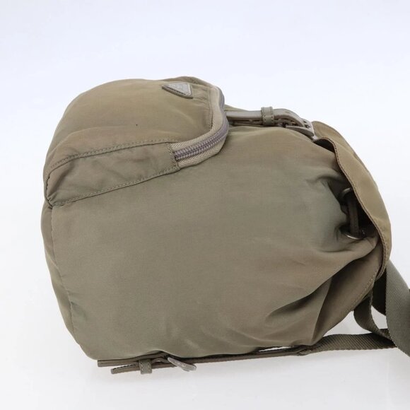 PRADA Backpack Nylon Beige Silver Auth 148934 - Picture 6 of 16